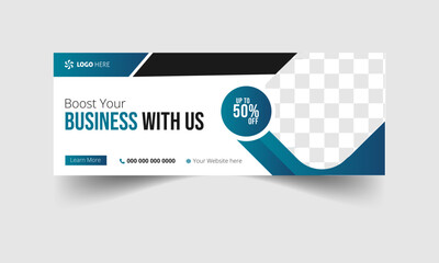 Digital business marketing agency service promoting facebook cover banner design, corporate social media marketing web banner template