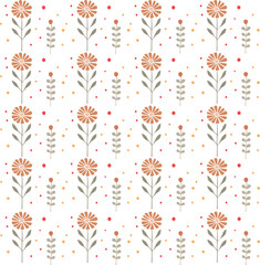 Minimal boho flower seamless pattern vector © VYCstore