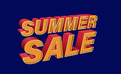 Summer sale promotional poster. Vector illustration. Sketch for creativity.