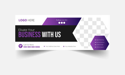 Digital business marketing agency service promoting facebook cover banner design, corporate social media marketing web banner template