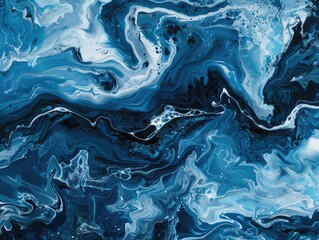 A blue ocean with white waves. The brushstrokes are thick and bold, creating a sense of movement and energy. The colors are vibrant and intense, evoking a feeling of excitement and wonder