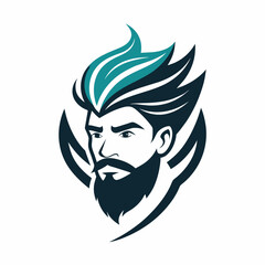 Man with hair vector illustration on white background, beauty salon silhouette, logo, icon, svg, letter, holiday t shirt, hand drawn trendy vector illustration, head of a man vector