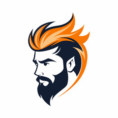 Man with hair vector illustration on white background, beauty salon silhouette, logo, icon, svg, letter, holiday t shirt, hand drawn trendy vector illustration, head of a man vector