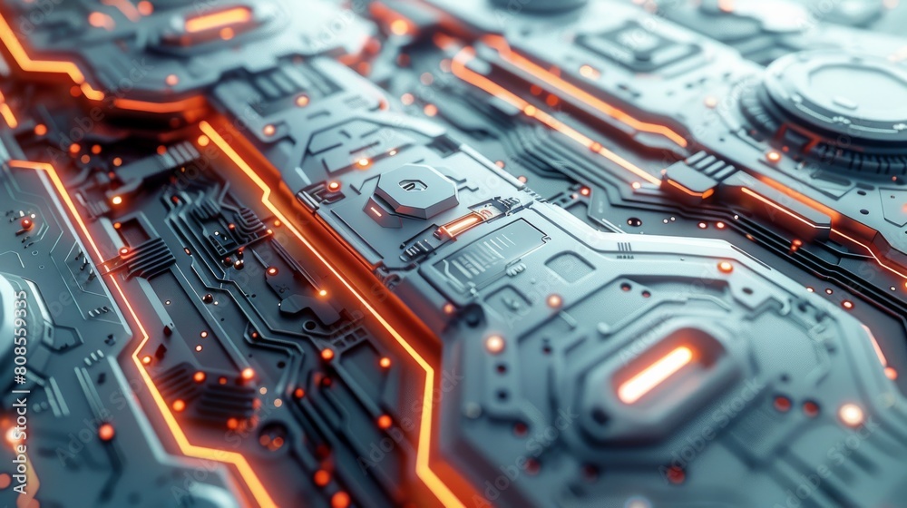Poster illustration background of technology. generative ai.