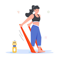 Gym and Fitness Flat Mini Illustrations