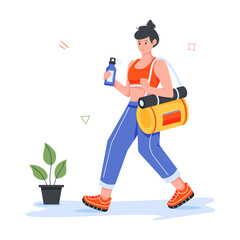 Gym and Fitness Flat Mini Illustrations