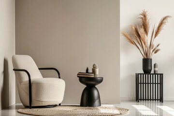 Minimalist interior design with modern chairs and elegant home decor.