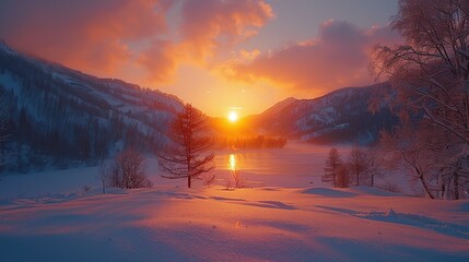 Dawn's Embrace: Sunlight Graces the Mountain