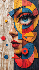 A Painting of Fractured Form: A Rustic Canvas Births a Prismatic Visage	

