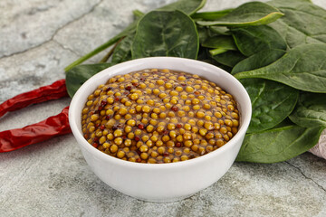 Spicy grain mustard sauce dip