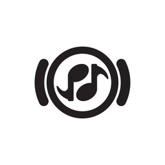 Song note symbol logo icon, vector illustration template design