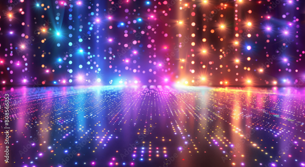 Poster carnival background disco glowing wall colorful background. generative ai.