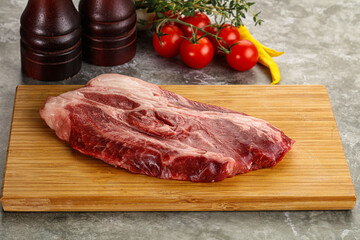 Raw beef chuck roll steak