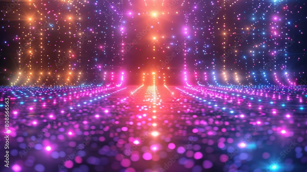 Poster carnival background disco glowing wall colorful background. generative ai.