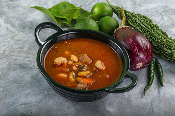 Spicy and Sour Soup with Prawns
