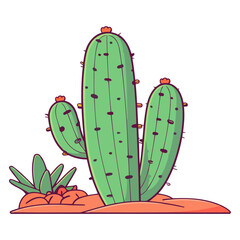 An icon representing Mexican cactus, specifically the nopal, rendered in vector style with broad