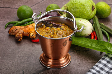 Indian cuisine Dal Tadka soup