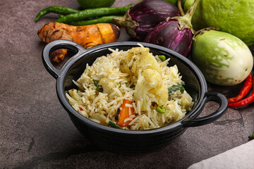 Indian vegetarian pilao basmati rice