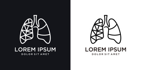 geometric lungs logo vector icon illustration