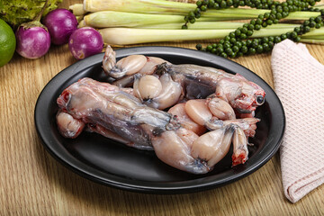 Delicous fresh raw uncooked frog
