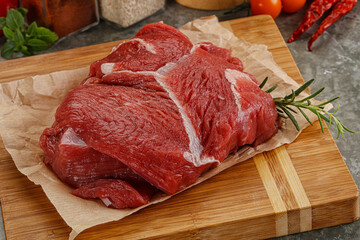 Raw beef meat piece for cooking