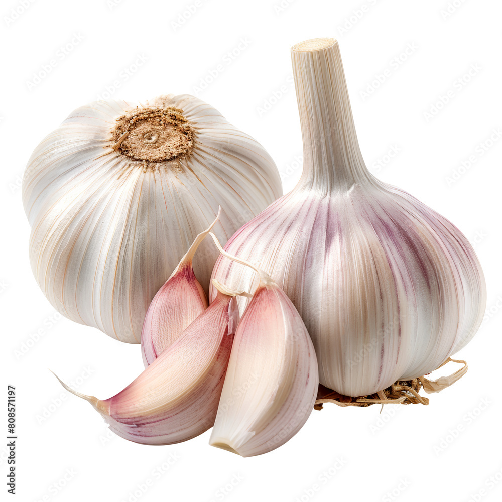 Wall mural garlic isolated on transparent background png file