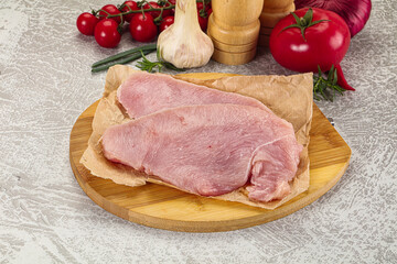 Raw uncooked turkey fillet steak