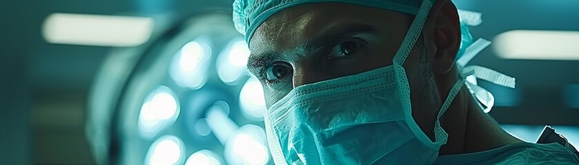 The human side of hightech medicine is captured in a poignant moment as a neurosurgeon uses cuttingedge tech to enhance patient recovery 8K , high-resolution, ultra HD,up32K HD - obrazy, fototapety, plakaty