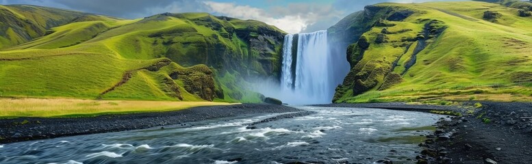 Skogafoss Majesty: Witnessing the Beauty of a Torrential Waterfall