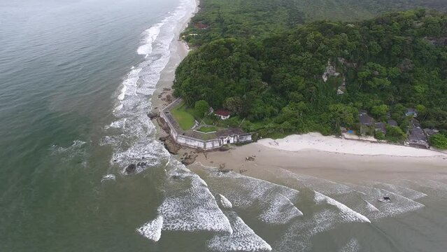 Fortaleza de Nossa Senhora dos Prazeres de Paranagu&aacute;, built in 1767; and Fortaleza Beach, na Ilha do Mel (Honey Island) - Paranagu&aacute;, Paran&aacute;, Brazil
