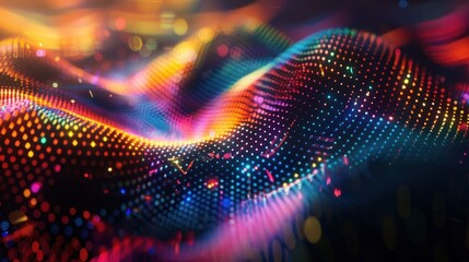 Colorful abstract technology particle mesh background