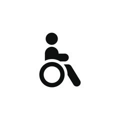 Disabled handicap icon isolated on transparent background. Wheelchair icon