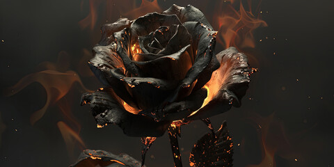 black rose is burning, generative AI