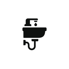 Bathroom sink icon isolated on transparent background