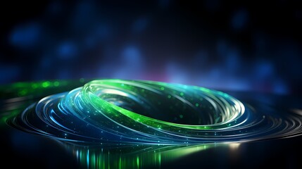 Blue-green spiral vortex fluid poster web page PPT background