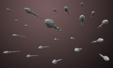 3d rendering of human sperms - obrazy, fototapety, plakaty