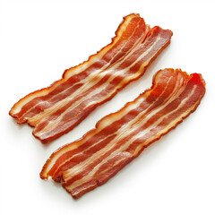 bacon strips on a white surface