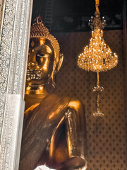 The face of the Big Buddha of Wat Pho in Thailand