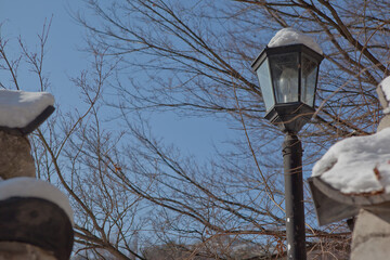 Snow-Covered Traditional Korean House 'Hanok