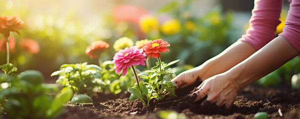 Person Planting a Plant Close Up