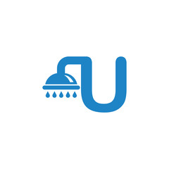 Letter U Shower logo icon vector template