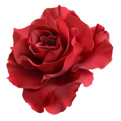 Classic red rose isolated on transparent background, perfect for romantic gestures and Valentine's Day