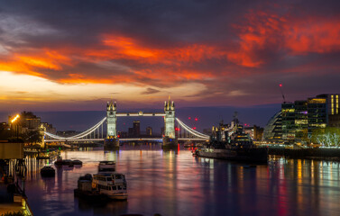 Landscape with Tower Bridge in London, Great Britain