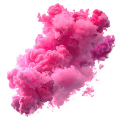 Soft pink smoke cloud isolated on transparent background, ideal for gentle and artistic themes