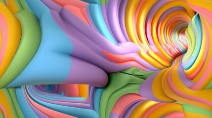 Obraz premium Oscillating loops with pop art, speculative modeling and bright concentric circles twisting with neon glow mesmerizing and variating patterns