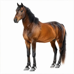 a horse standing in front of a white background