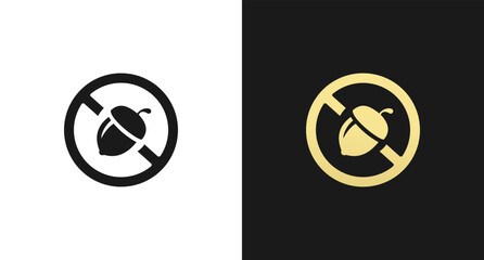 Nut free icon or Nut free symbol vector isolated. Best Nut free icon for websites, apps, and product. Simple Nut free icon for packaging design element.
