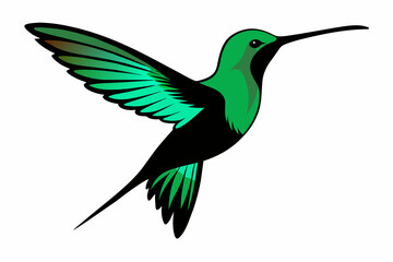  A humming bird silhouette black vector artwork illustration 