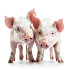 Pigs isolated on white background 