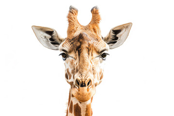 Naklejka premium a giraffe with a very long neck and a very big nose